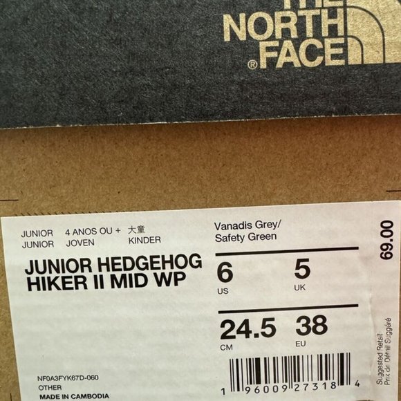 The North Face Hedgehog Hiker II Mid Waterproof Boot Size 6 M Big Kid - Picture 6 of 6